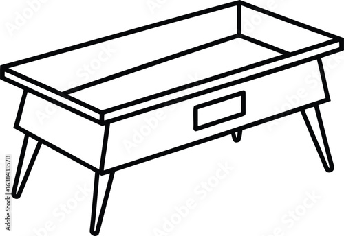 wooden table isolated on white background