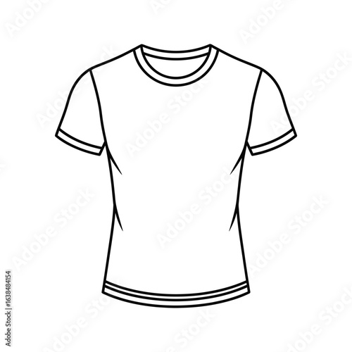 Womens Short Sleeve Crew Neck TShirt Template Blank Apparel Design  Clothing Mockup  Vector Illustration