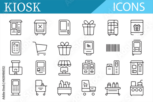 Creative Kiosk and Self-Service Machine Icons for Digital Design Projects