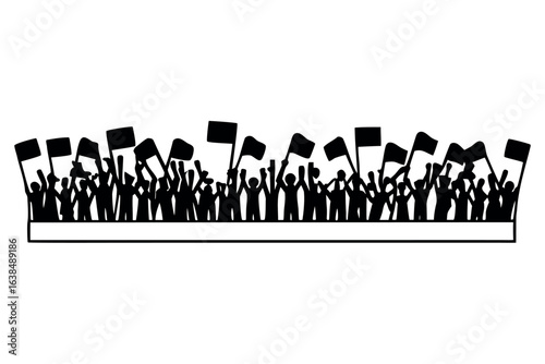 Monochromatic silhouette illustration of a subject