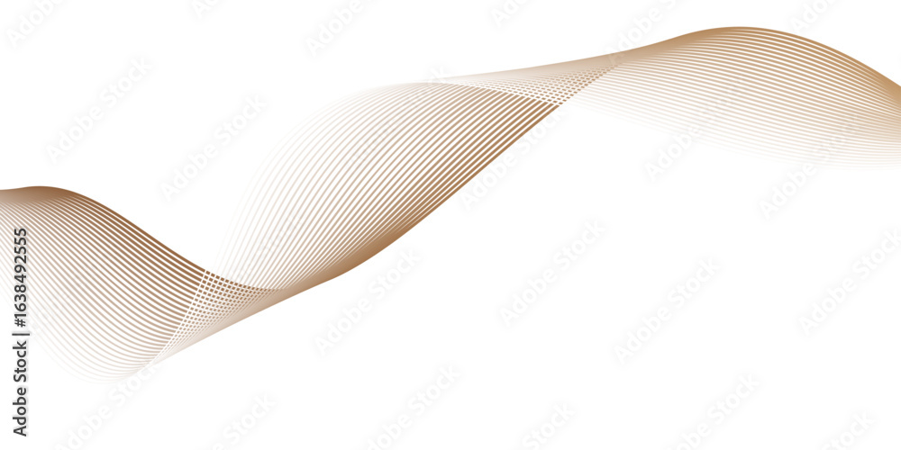 Fototapeta premium Smooth, blue, futuristic lines and waves create a flowing, silk ribbon design on a white background