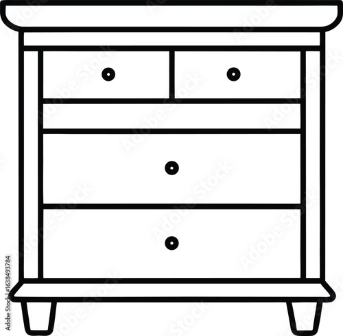 chest of drawers isolated