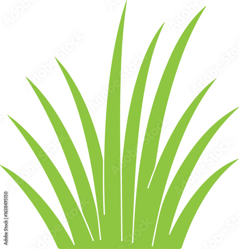 Grass Vector Logo On White Background – Minimal Nature Design