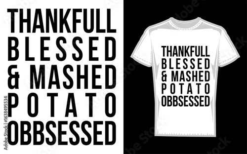 Funny Thanksgiving Silhouette of a Thankful Dog Obsessed with Mashed Potatoes