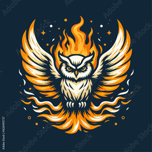 owl with fire aura