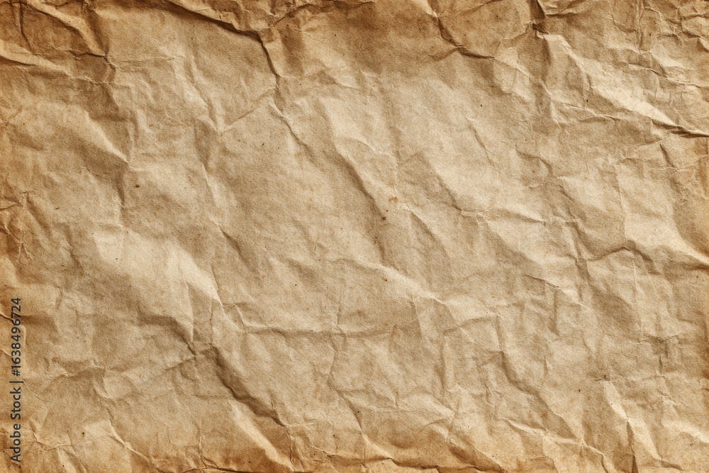 Fototapeta premium Weathered vintage paper texture with aged folds.