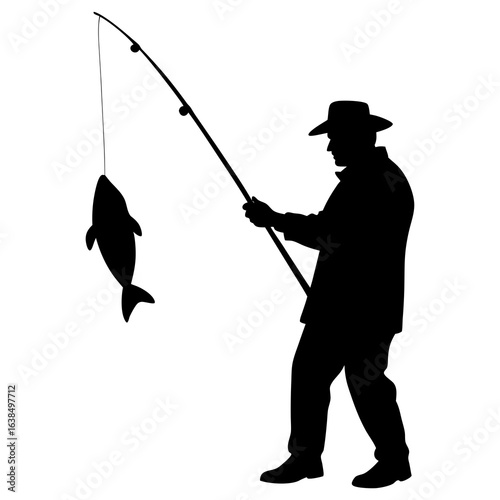 fisherman on a fishing hook