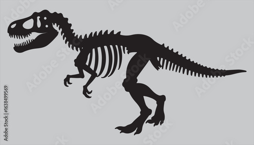 Vector illustration of a tyrannosaurus rex dinosaur, a prehistoric carnivore with a fearsome presence, isolated on a white background