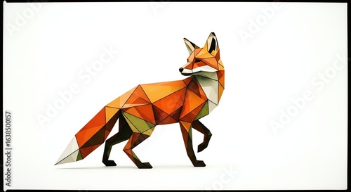 Geometric Fox Design Artful Animal Low Poly Fox Animal Portrait