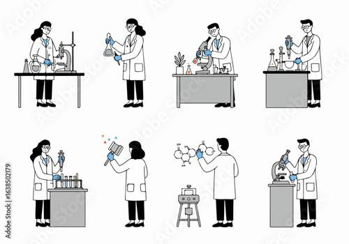 Diverse Scientists and Researchers Working in Laboratory Setting with Essential Equipment for Medical and Scientific Research and Development