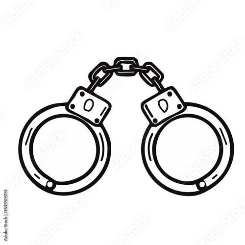 vector illustration of handcuffs