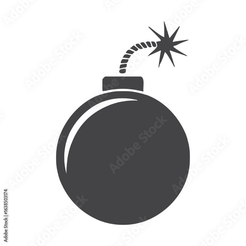 bomb with burning fuse