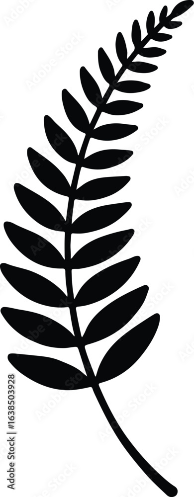 Fototapeta premium Silhouette fern leaf elegant botanical illustration vector illustrator