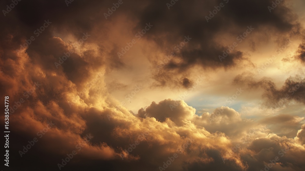 Dramatic cloudy sky with soft diffused warm light for moody aesthetic. Dramatic cloudy sky with soft diffused warm light for moody aesthetic.