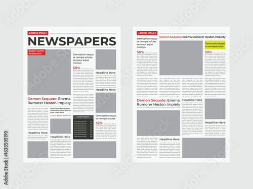 The Daily Newspaper template. News column articles newsprint magazine design. old newspaper and daily newspaper
