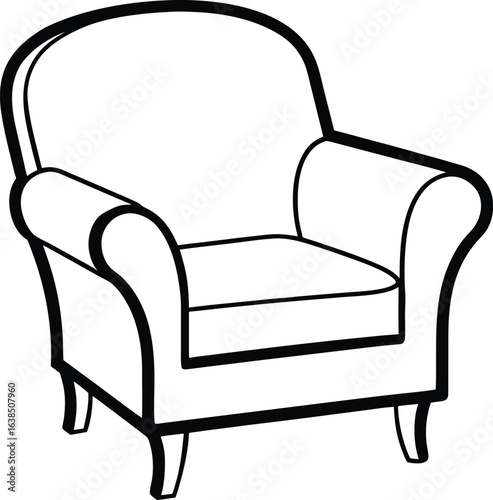armchair isolated on white background