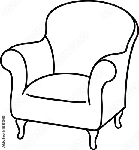 armchair isolated on white background