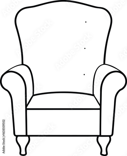 black leather armchair isolated