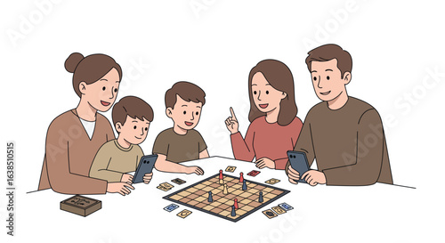 Family enjoying board game together in cozy setting
