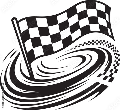 Checkered Flag Finish Line  Racing Graphic Design