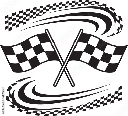 Checkered Flags Racing Finish Line Graphic Design
