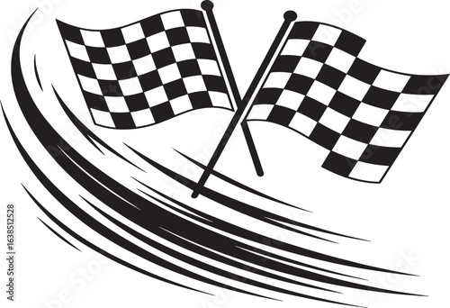 Checkered Flags Finish Line, Race, Competition, Victory, Speed