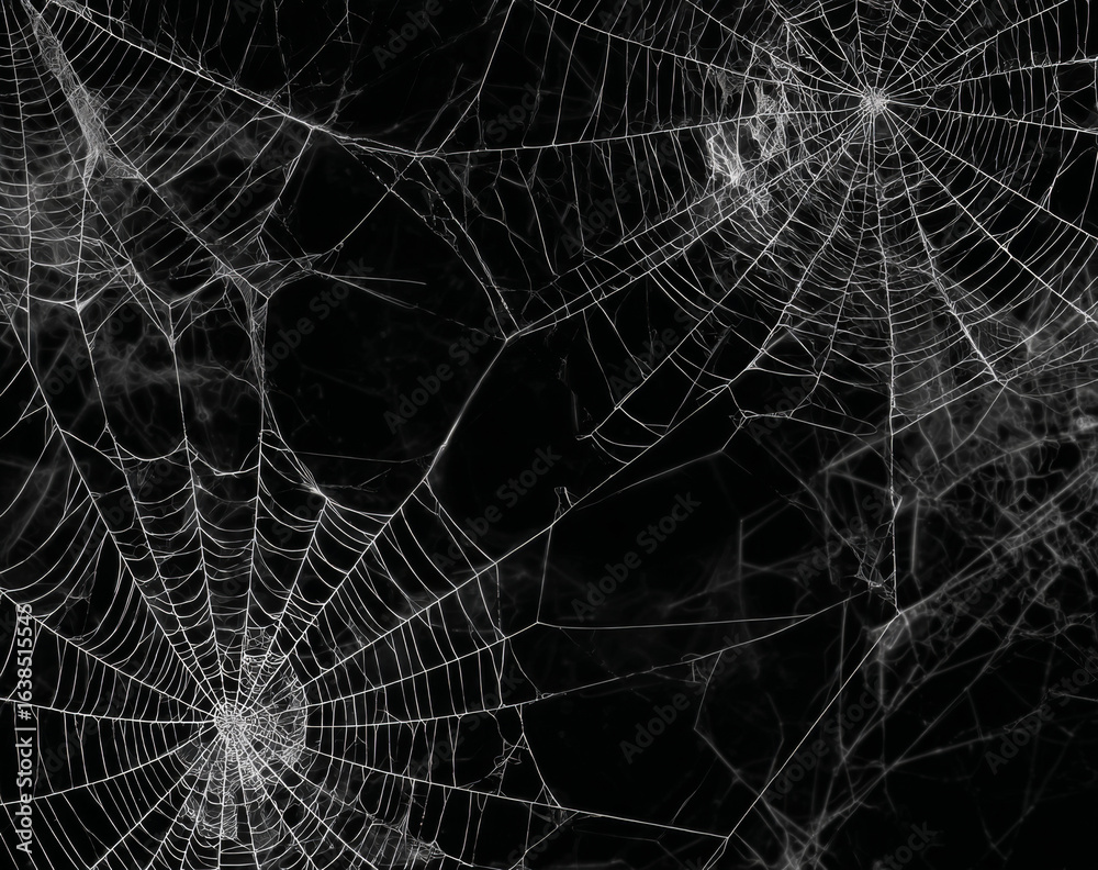 Fototapeta premium Spooky Spider Web: Dark Wall Backdrop