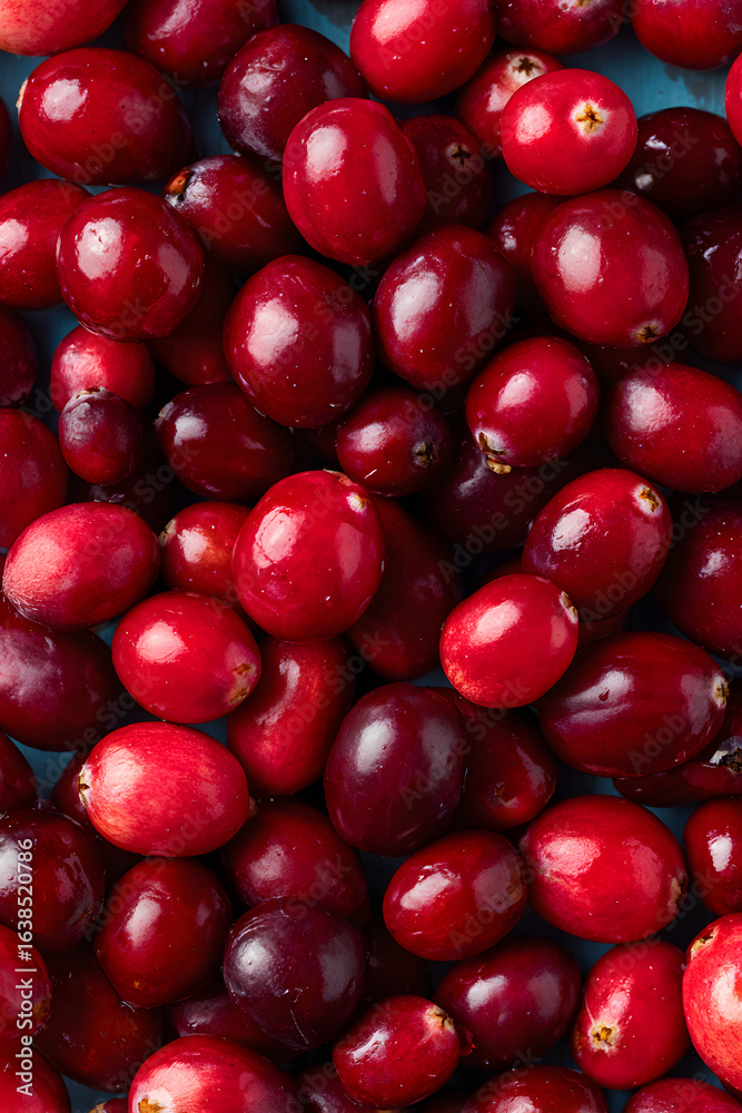 background of scattered fresh cranberries background of scattered fresh cranberries
