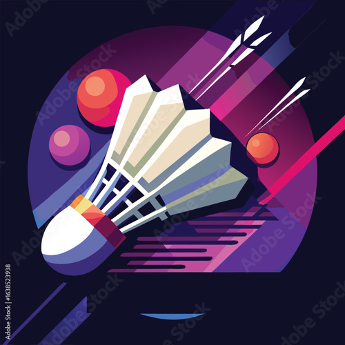 Sports badminton poster design template
