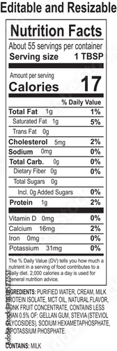 Nutrition Facts Serving Size One Tablespoon Amount Per Serving
