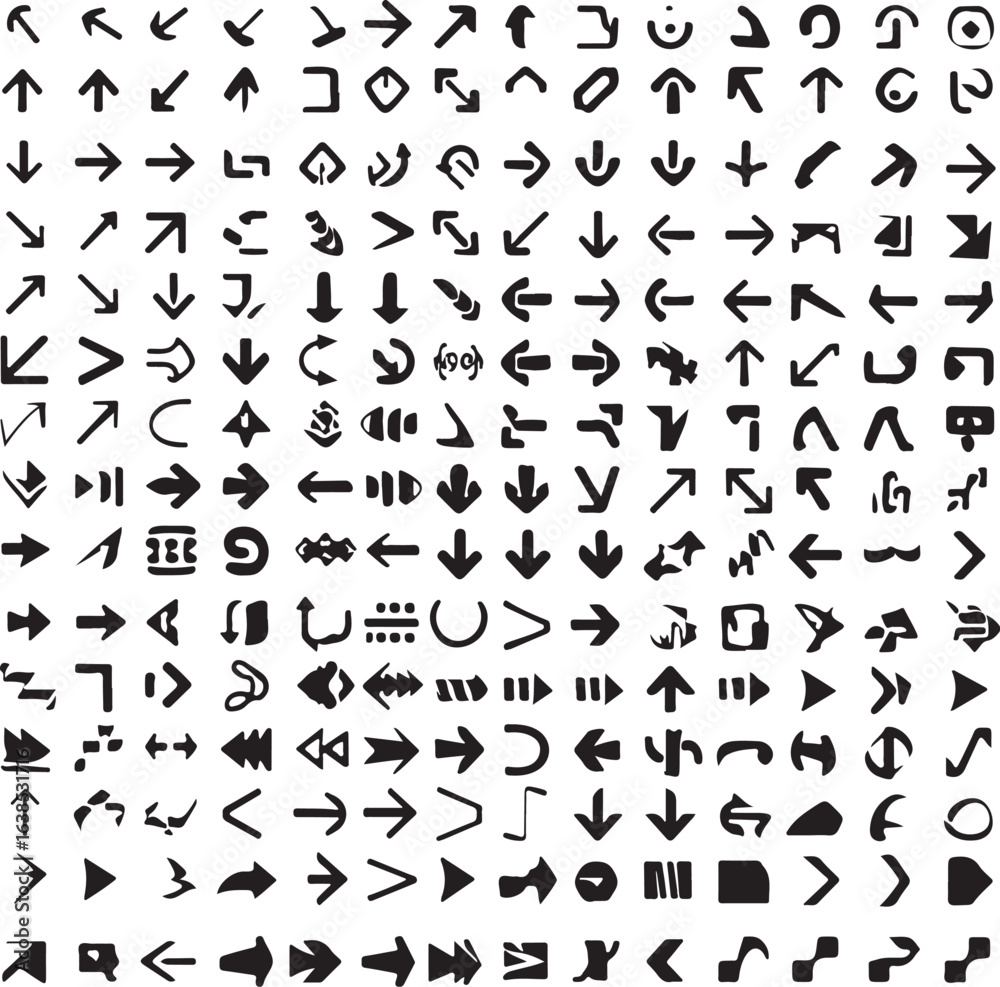 Naklejka premium Creative Arrow Icon Set – Mixed Modern Vector Navigation Symbols