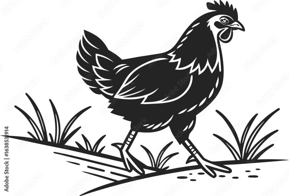 Obraz premium rooster in the grass