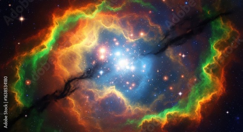 Vibrant Stellar Nursery of Glowing Gas and Dust