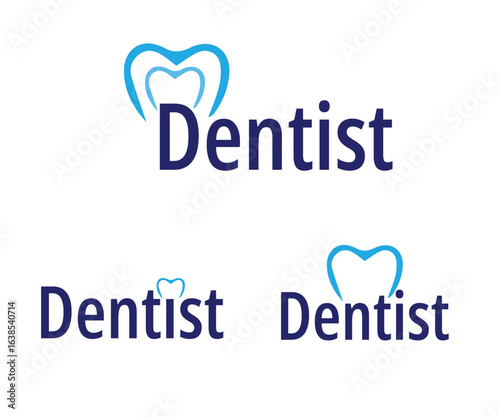 Set of dentist logo design vector, Luxury dental care tooth logo design collection.