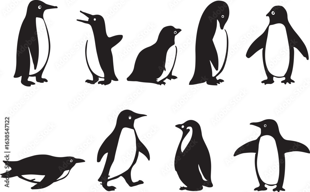 Obraz premium Penguin Silhouettes
