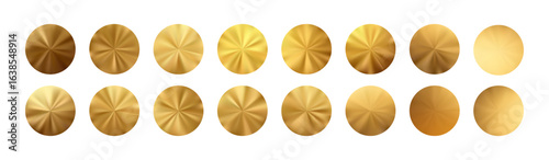 Gold gradient swatch with shiny metallic texture and luxury effect. Flat vector illustration isolated on white background.