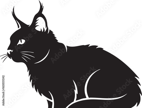 Stylized black silhouette of a lynx with tufted ears