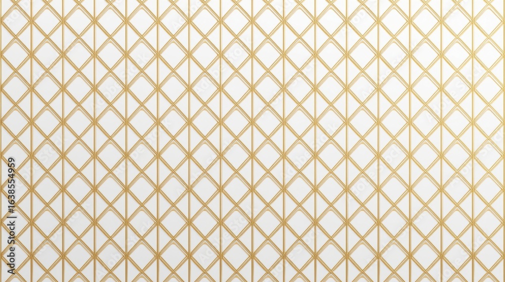 Fototapeta premium Seamless pattern with gold line texture on white background. Light modern simple wallpaper, bright tile backdrop, monochrome graphic element. seamless and elegant geometric repeating pattern.
