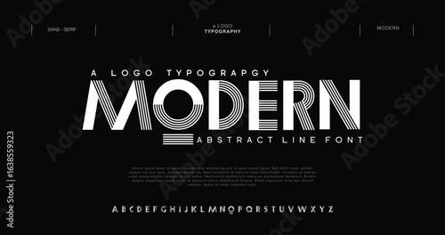 Modern abstract digital alphabet font. Minimal technology typography, Creative urban sport fashion futuristic font and with numbers. vector illustration

