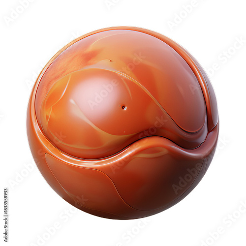 Glossy Plastic 3D Mars Symbol with Soft Edges and Balanced Proportions on Transparent Background
