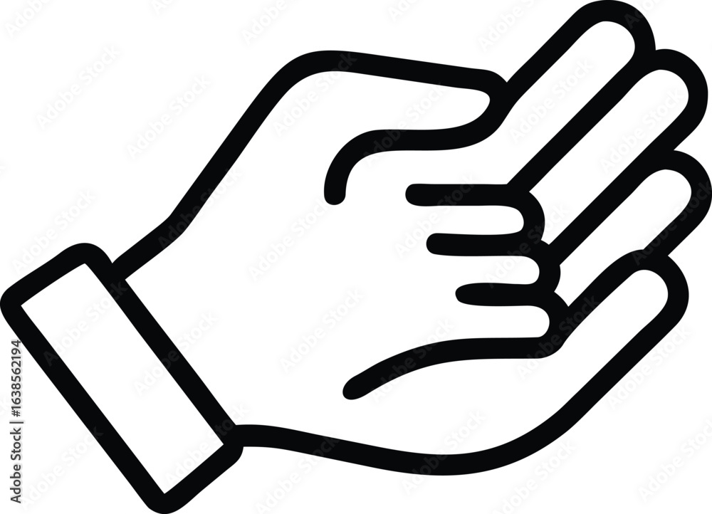 Black outline of a hand with fingers partially closed gesture Black outline of a hand with fingers partially closed gesture