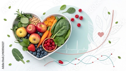 Healthy heart food selection promotes cholesterol awareness and nutritious eating habits for better cardiovascular health