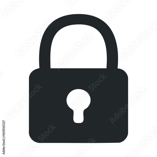 Simple black padlock icon design on white background