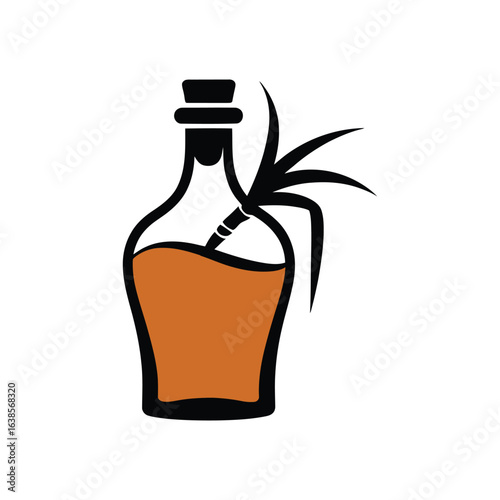 Rum icon vector on White Background ,Vector Art Illustration on white background.