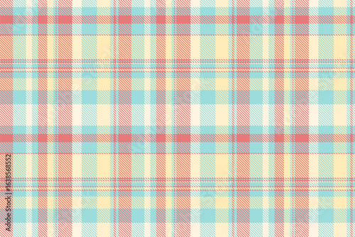 Graph fabric background vector, glamor check tartan pattern. American seamless plaid texture textile in light and red colors.