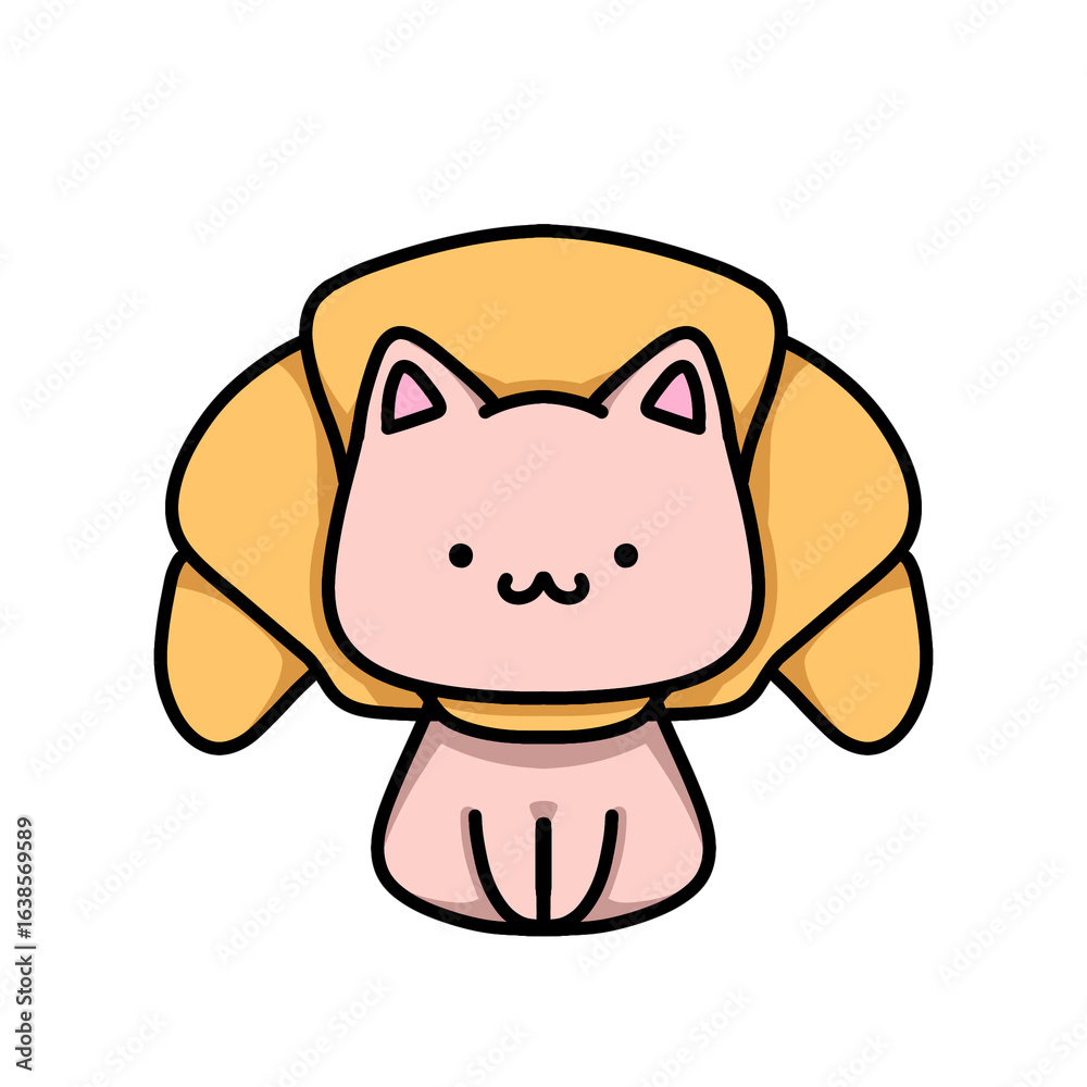 Fototapeta premium [Dessert Edition] Croissant - Sphinx cat