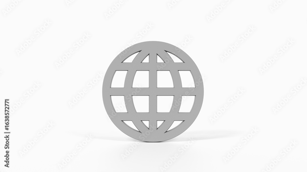 8K Gray 3D Render of Globe Icon with White Background for Global Networks, Internet, and User Interfaces
8K Gray 3D Render of Globe Icon with White Background for Global Networks, Internet, and User Interfaces