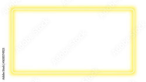 Yellow Neon Frame Icon – Bold Rectangular Border Design