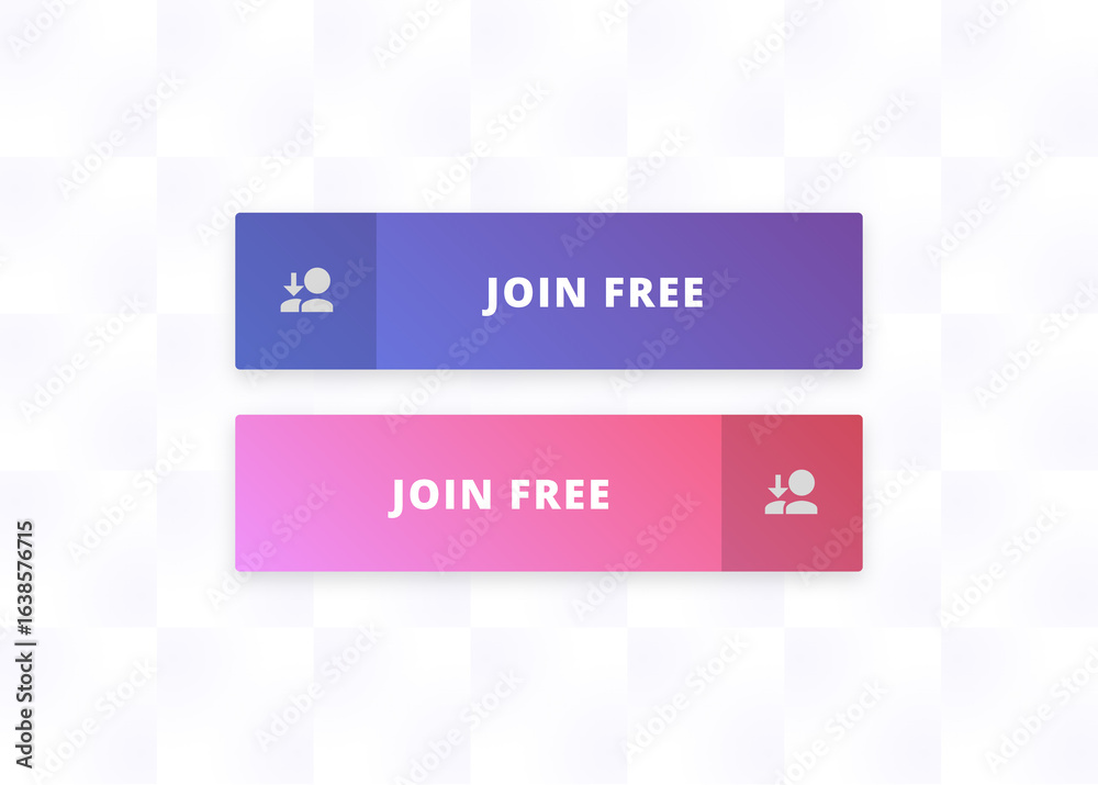 Obraz premium Join Free Button - Premium Block Design with Community Icon Collection