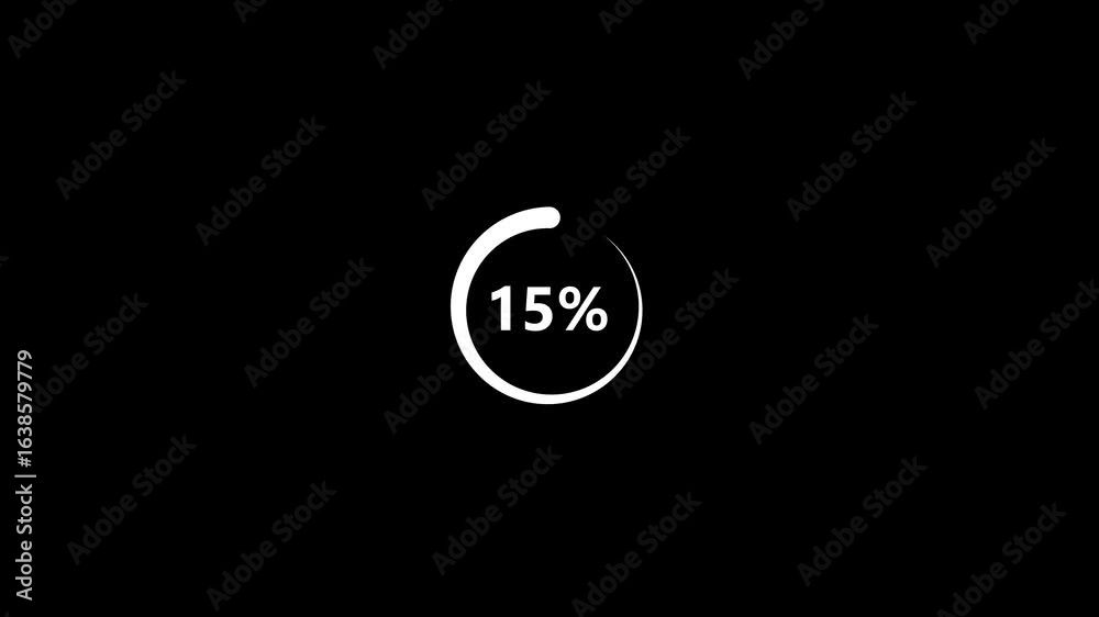 Circle Loading Transfer Animation 0-15% in science effect.futuristic circle loading animation.Abstract 15% number percent circle loading. Circle Loading Transfer Animation 0-15% in science effect.futuristic circle loading animation.Abstract 15% number percent circle loading.